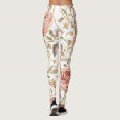 Beautiful  Pink Roses ,Gold , Luxury elegant Leggings (Rückseite)