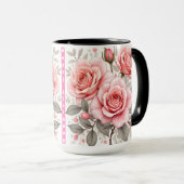 Beautiful Pink Roses Luxury Popular Collection Tasse (VorderseiteRechts)