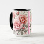 Beautiful Pink Roses Luxury Popular Collection Tasse (Vorderseite Links)