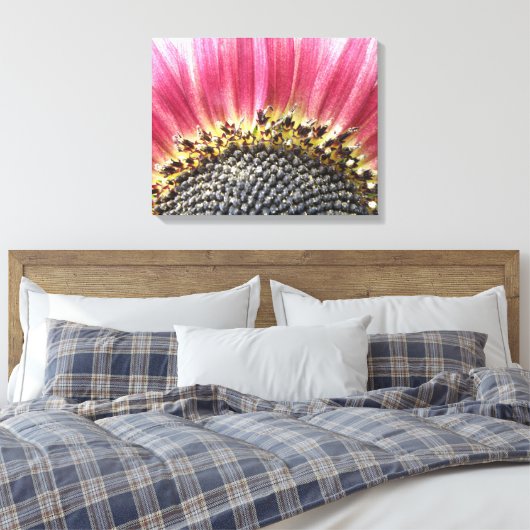 Beautiful Pink Sonnenblume Canvas Print Leinwanddruck (Insitu (Schlafzimmer))