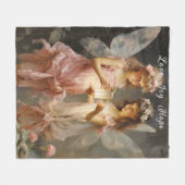 Beautiful Pink Victorian Fairies Love Joy Hope Fleecedecke (Vorderseite (Horizontal))
