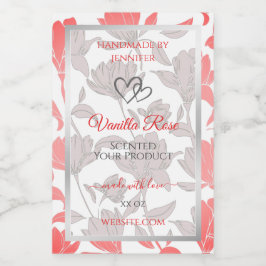 Beautiful Pink White Floral Muster Produktkennzeic Lebensmitteletikett