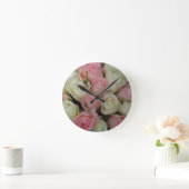 Beautiful Pink White Roses Flower Bouquet Runde Wanduhr (Zuhause)