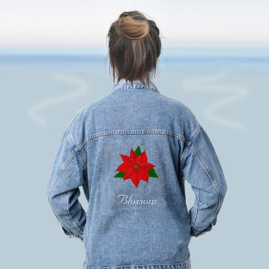 Beautiful Poinsettia Blume Blossom Jeansjacke