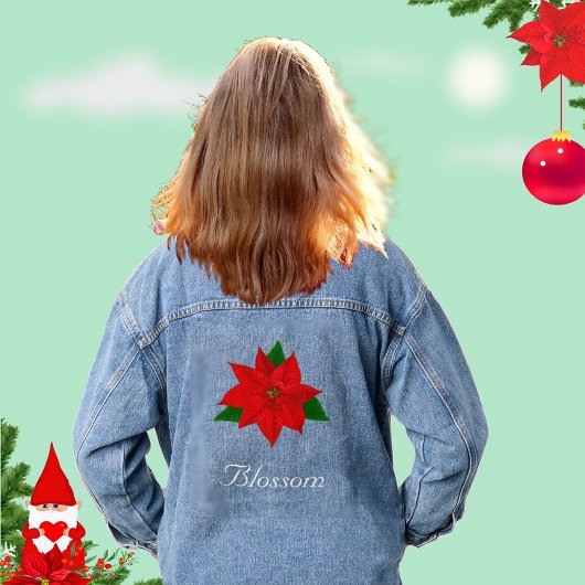 Beautiful Poinsettia Blume Blossom Jeansjacke