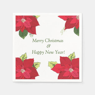 Beautiful Poinsettia Blume Custom Christmas Serviette