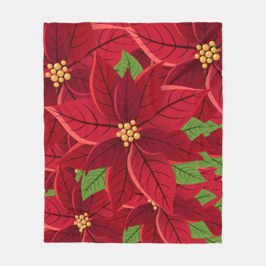 Beautiful Poinsettia Fleece Blanket (Vorderseite)