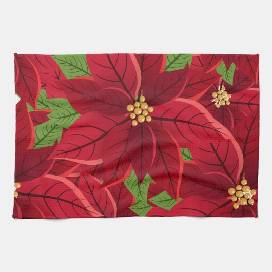Beautiful Poinsettia Kirchen Handtuch (Horizontal)