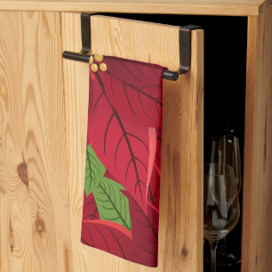 Beautiful Poinsettia Kirchen Handtuch