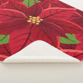 Beautiful Poinsettia Sherpa Blanket Sherpadecke (3/4)