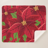 Beautiful Poinsettia Sherpa Blanket Sherpadecke (Vorderseite (Horizontal))