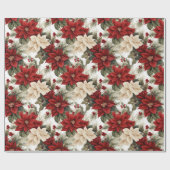 Beautiful Poinsettia Weihnachten Geschenkpapier (Flach)