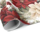 Beautiful Poinsettia Weihnachten Geschenkpapier (Rolleneckpunkt)