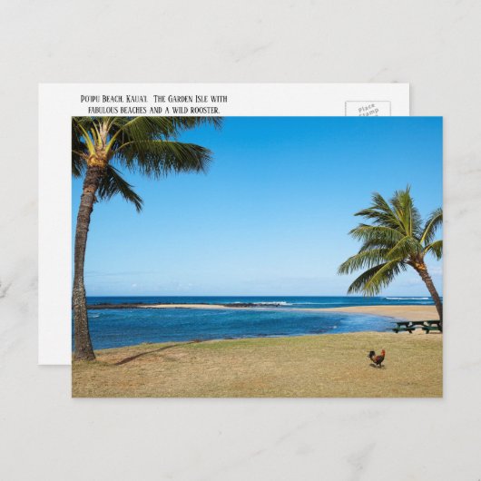 Beautiful Po'ipu Beach, Kaua'i, Hawaii Postkarte (Vorne/Hinten)