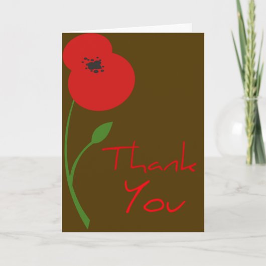 Beautiful Poppy Vielen Dank Karten (Vorderseite)
