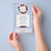Beautiful Poppy Wreath Floral & Stripes Flyer (Handgriff)