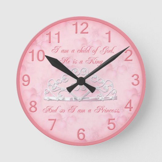 Beautiful Princess Clock Runde Wanduhr (Vorderseite)