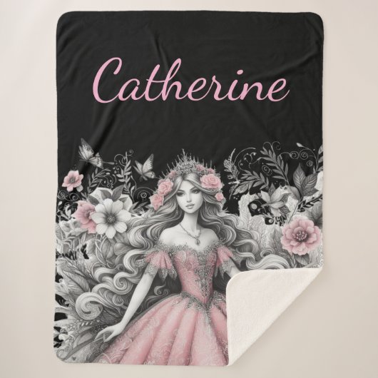 beautiful princess queen birthday Sherpa Blanket Sherpadecke (Vorderseite)