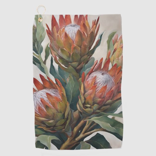 Beautiful Protea Blume aus Südafrika Golfhandtuch (Vorderseite)
