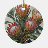 Beautiful Protea Blume aus Südafrika Keramik Ornament (Vorne)