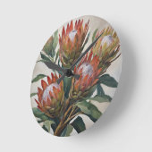 Beautiful Protea Blume aus Südafrika Runde Wanduhr (Winkel)