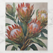 Beautiful Protea Blume aus Südafrika Weinetikett (Einzelnes Label)