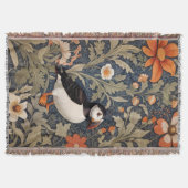 Beautiful Puffin William Morris Inspiriert Decke (Vorderseite)