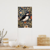 Beautiful Puffin William Morris Inspiriert Poster (Küche)