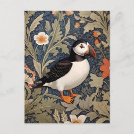 Beautiful Puffin William Morris Inspiriert Postkarte