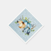 Beautiful Pumpkin Blue Erntedank Watercolor Serviette (Ecke)