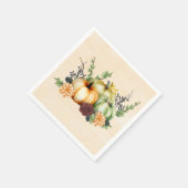 Beautiful Pumpkin Fall Erntedank Wasserfarbe Serviette (Ecke)