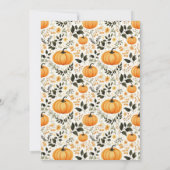 Beautiful Pumpkin Floral Erntedank Einladung (Rückseite)