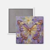 Beautiful Purple Butterfly and Flowers Magnet (Vorderseite/Rückseite)