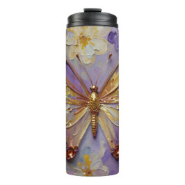Beautiful Purple Butterfly and Flowers Thermosbecher