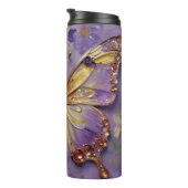 Beautiful Purple Butterfly and Flowers Thermosbecher (Nach rechts gedreht)