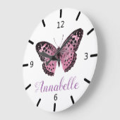 Beautiful Purple Butterfly Große Wanduhr (Winkel)