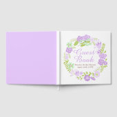 Beautiful Purple Floral Wreath Bridal Shower Gästebuch (Voll)