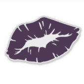 Beautiful Purple Lipstick Kiss Isolated Aufkleber (Vorderseite)