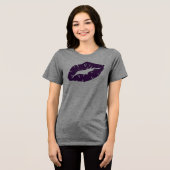 Beautiful Purple Lipstick Kiss Isolated Tri-Blend Shirt (Vorderseite voll)
