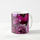 Beautiful Purple Rose Collage Kaffeetasse (VorderseiteRechts)