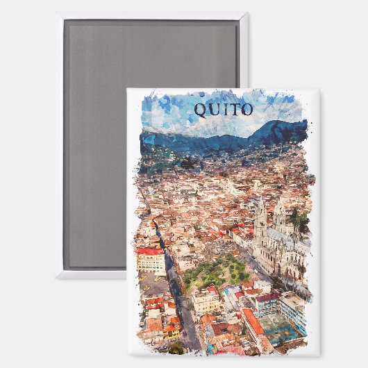 Beautiful Quito Ecuador Cityscape Magnet (Vorderseite/Rückseite)
