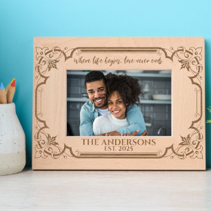 Beautiful Quote Custom Family Foto Name Liebe Geätzte Rahmen