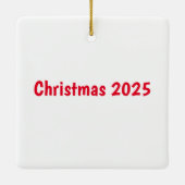 Beautiful Rabbit Christmas Keramikornament (Rückseite)