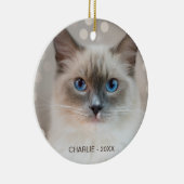 Beautiful Ragdoll Cat & Editable Name Keramik Ornament (Rechts)