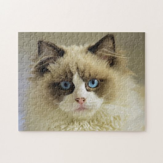 Beautiful Ragdoll Cat with Blue Eyes Puzzle (Horizontal)