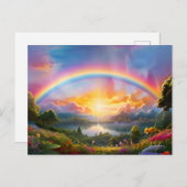 Beautiful Rainbow and Lake Postkarte (Vorne/Hinten)
