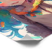 Beautiful Rainbow Anime Girl Poster (Ecke)