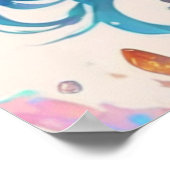 Beautiful Rainbow Anime Girl Poster (Ecke)