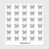 Beautiful Rainbow Butterfly Candy Kisses Monogram Aufkleber (Blatt)