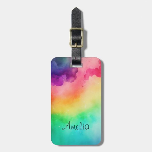 Beautiful Rainbow Colors Abstract Design Gepäckanhänger (Vorderseite vertikal)